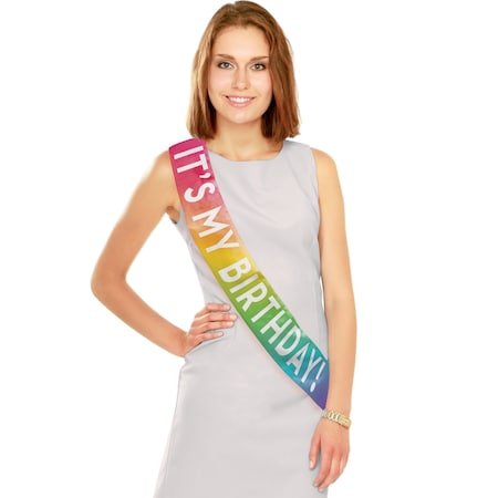 Creative Converting 33.5" x 4" It's My Birthday Party Sash, 12PK 359169